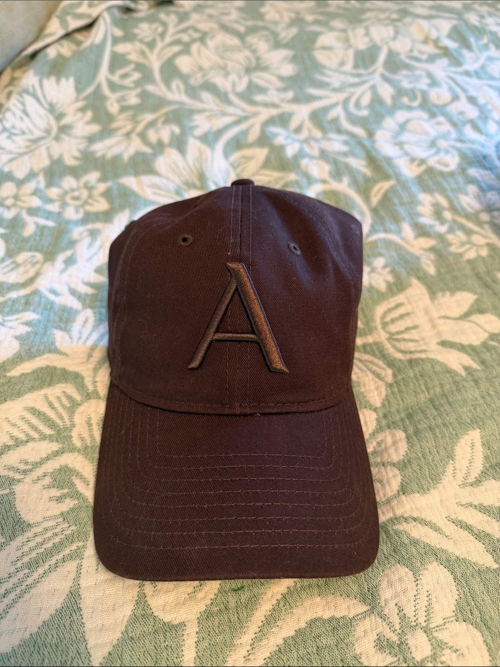 Aritzia Brown 'A' Embroidered Baseball Cap